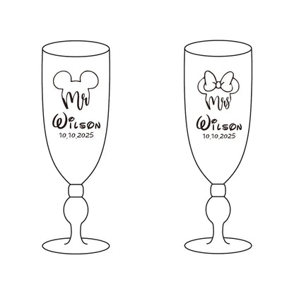 Custom champagne laser engraving glass cup