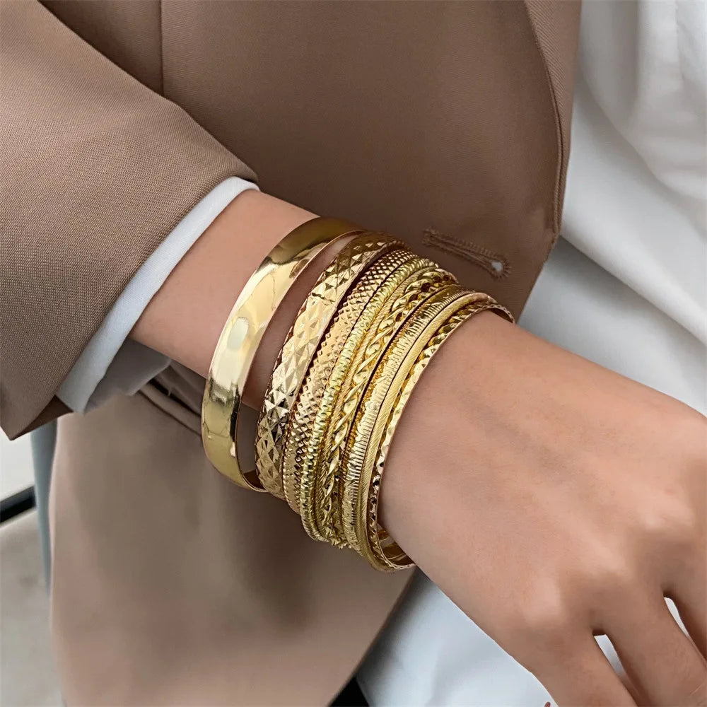 Twist bangles gold , silver color bracelets