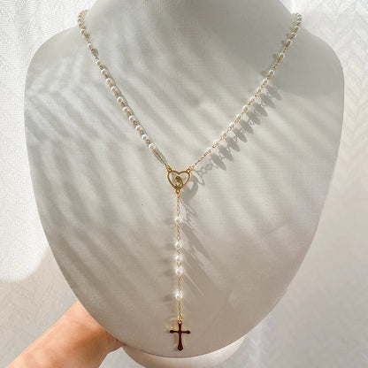 Virgin Mary Cross Rosary Pendant for spiriti pray , necklace