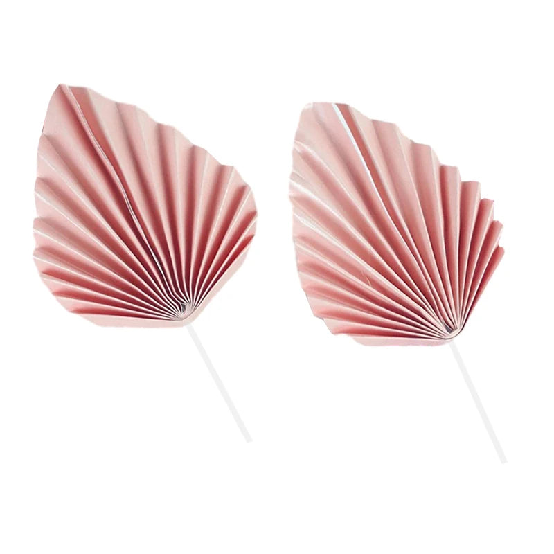 Paper Palm fan cake topper leaf 2Pcs