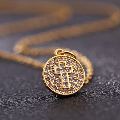 Cross pendant Zircon ston necklace