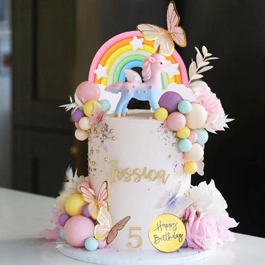 Unicorn Rainbow cake decorations 47PCS