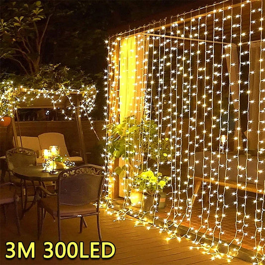 3M LED Curtain String Lights (8 Modes)