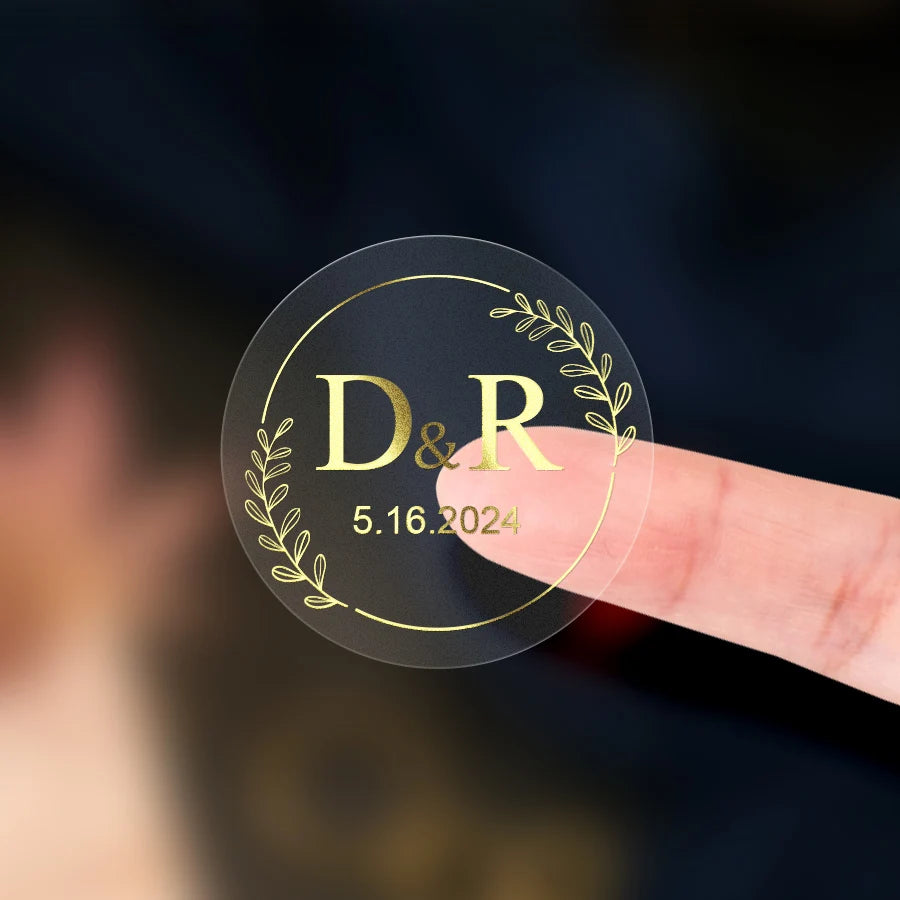Custom transparent gold waterproof stickers