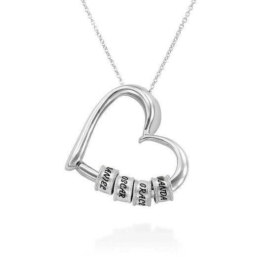 Names heart necklace custom