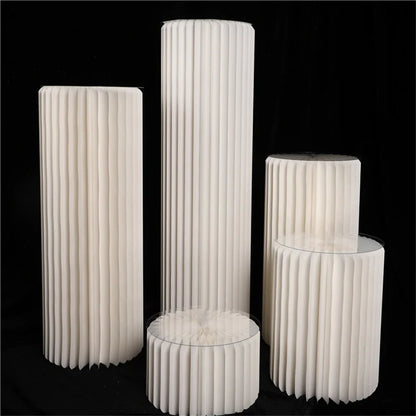 Cylinder folding stand for decoration