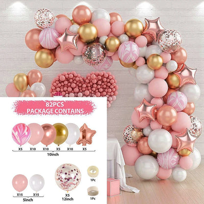 Pink Pastel Macaron Balloons Garland Arch