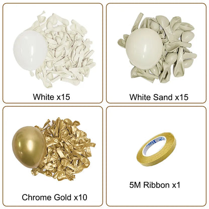 White Sand Latex Balloons 10Inch / 40Pcs