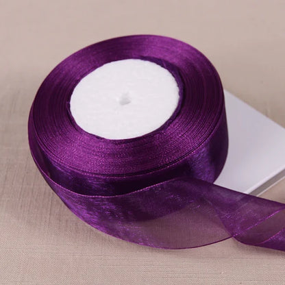 Dark purple Organza ribbons 45Meters/lot