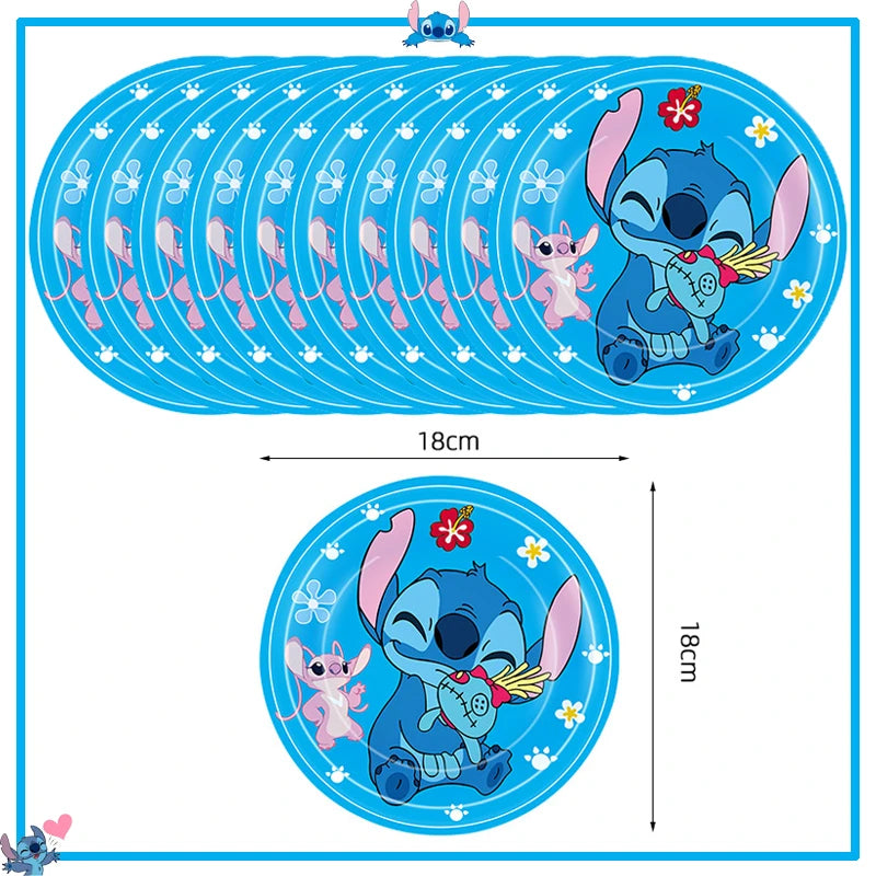 Disney Stitch Birthday Party Decoration Supplies New Lilo Stitch Balloon Baby Shower Aloha Paper Cups Plates Napkins Tablecloth