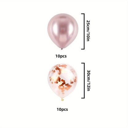 Rose Golden Sequin Balloon Set 20pcs