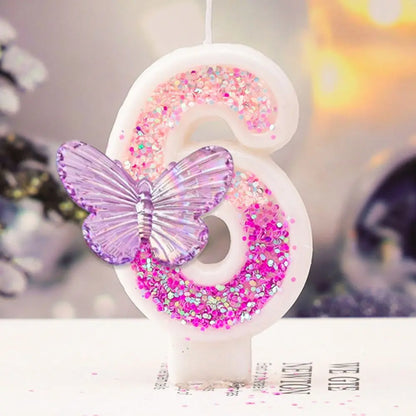 0–9 Purple Butterfly Number Candles