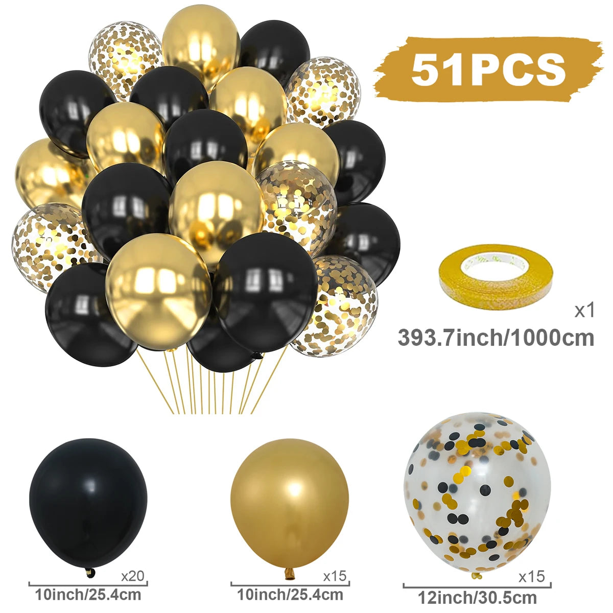 Black Gold Birhtday TableCloth