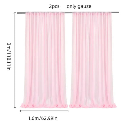 Tulle backdrop curtains, sheer 1 Set/2
