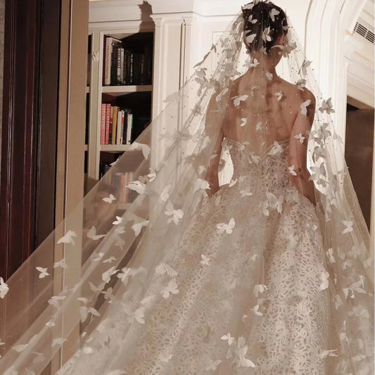 Bride veil bow pearl  without combs