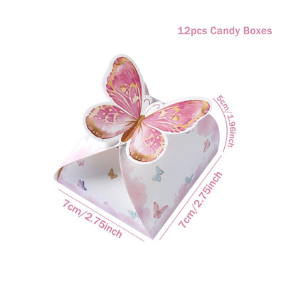 Candy gift box purple pink Butterfly 12pcs