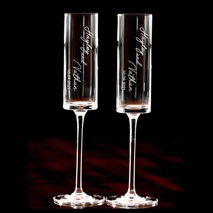 Custom Laser engraving name Champagne flute