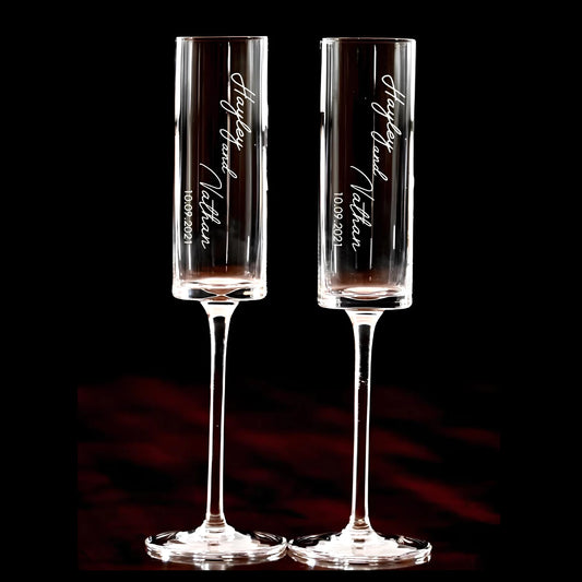 Custom Laser engraving name Champagne flute