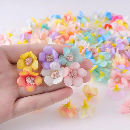 Mini flowers heads Silk for decoration and accessories 50PCs