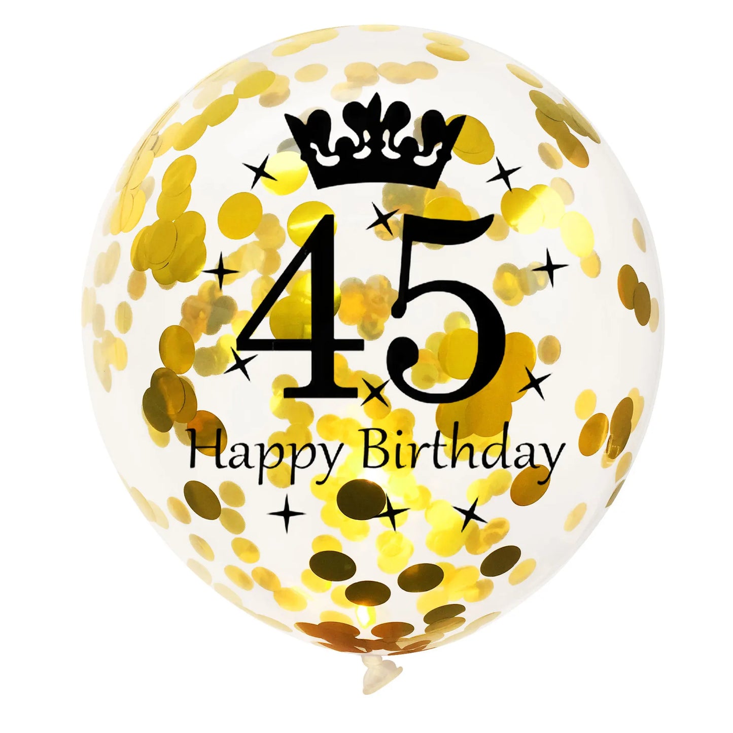 12in Crown Number Confetti Balloons