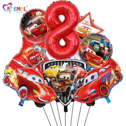 McQueen Foil Balloons Set 8 Pcs