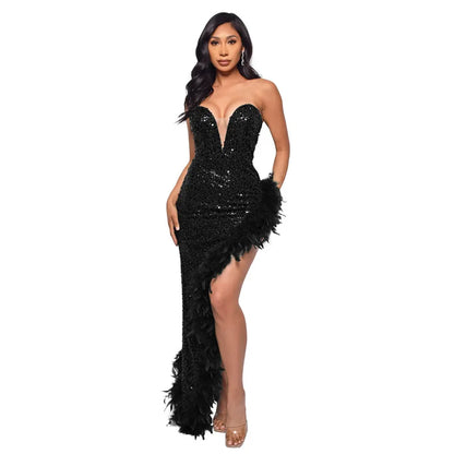 Dillma Sequin Feather Dress