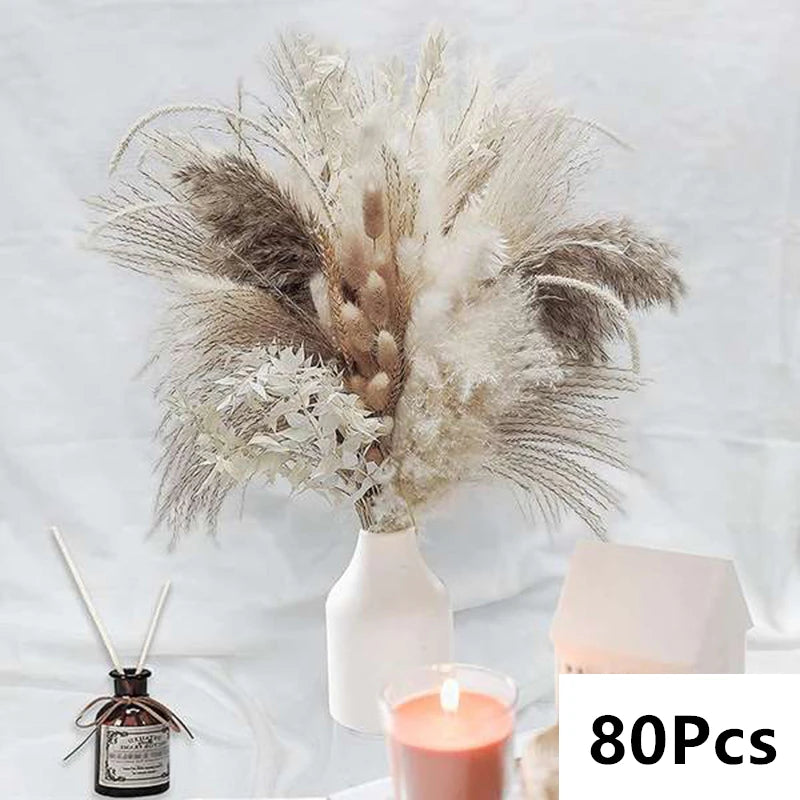 Natural Pampas Dried Flowers Bouquet