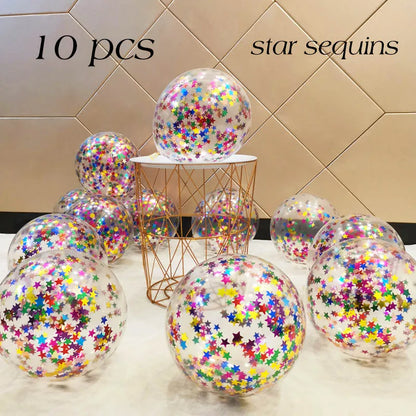 10/20PCS Star Confetti Latex Balloons