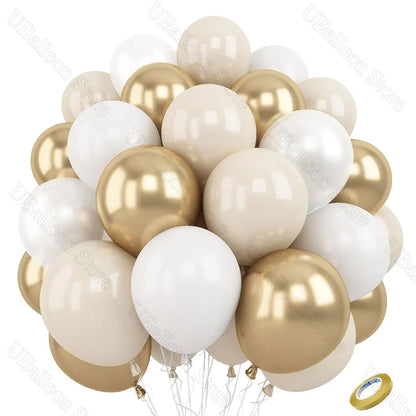 White Sand Latex Balloons 10Inch / 40Pcs