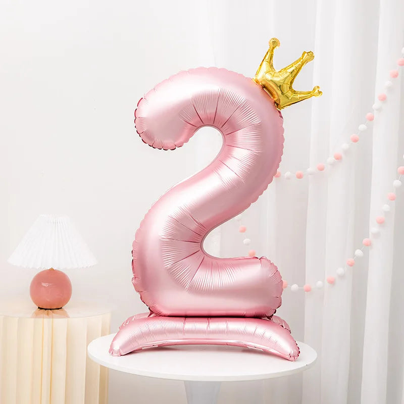 Crown pink foil balloon number 42inch