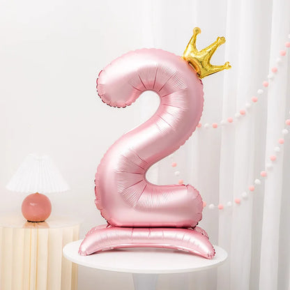 Crown pink foil balloon number 42inch