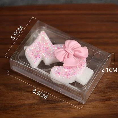 Pink Bow 3D candles