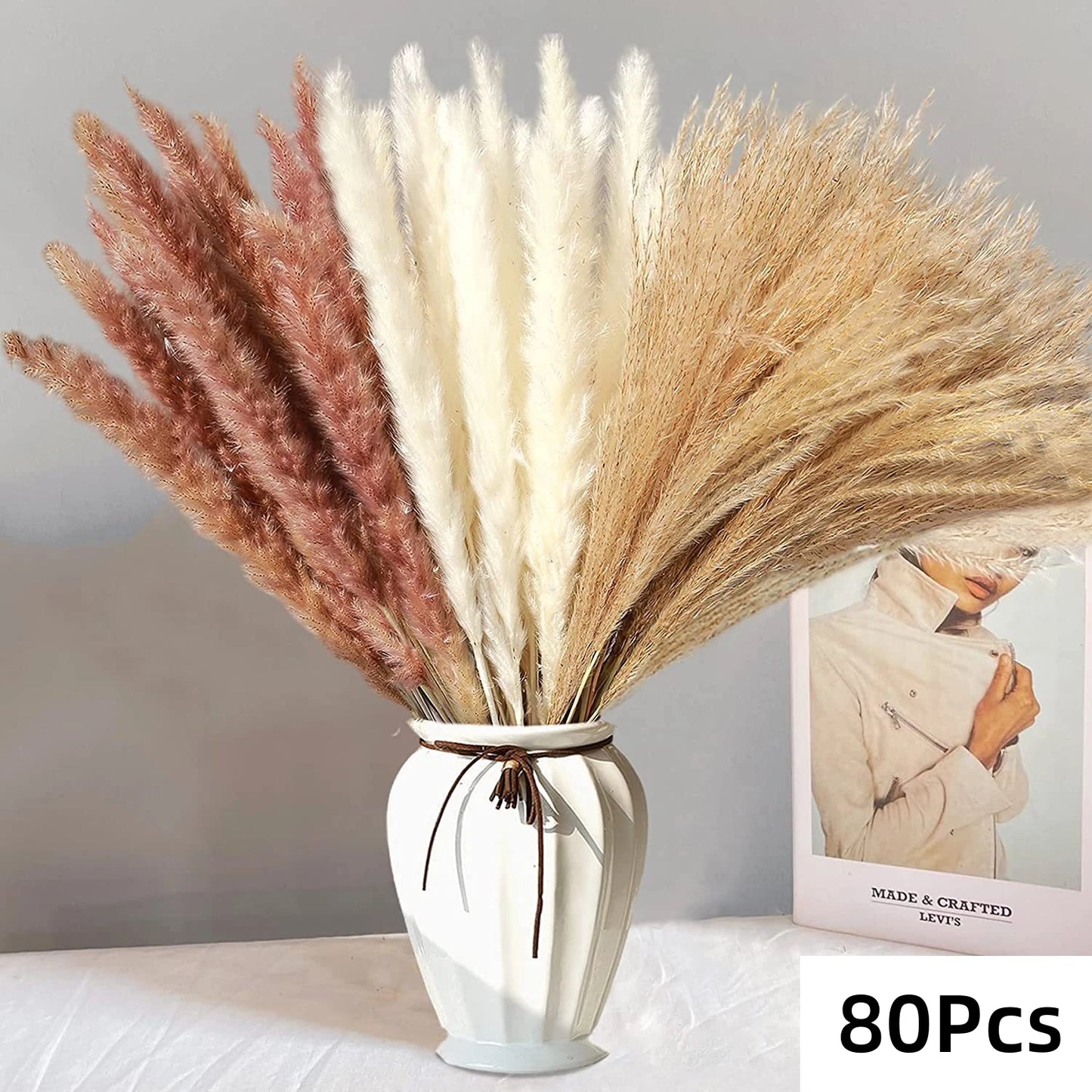 Natural Pampas Dried Flowers Bouquet