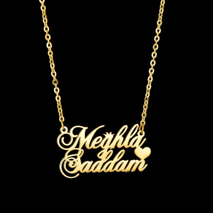 Custom name necklaces personalized heart butterfly