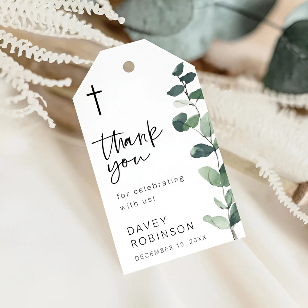 Custom name tag Baptism or Confirmation 50pcs