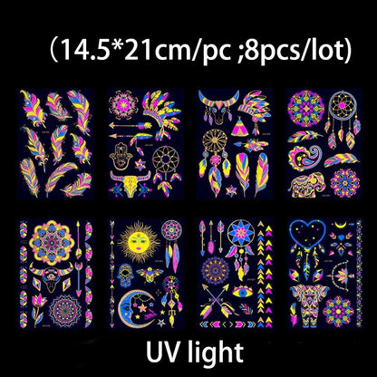 Luminous waterproof tattoos