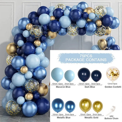 Blue Metallic Balloons Garland Kit