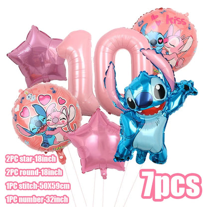 Disney Stitch Birthday Party Decoration Supplies New Lilo Stitch Balloon Baby Shower Aloha Paper Cups Plates Napkins Tablecloth