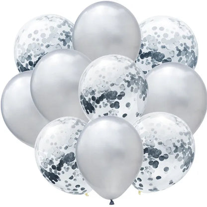 Mix  Confetti Latex Balloon  12inch 10pcs