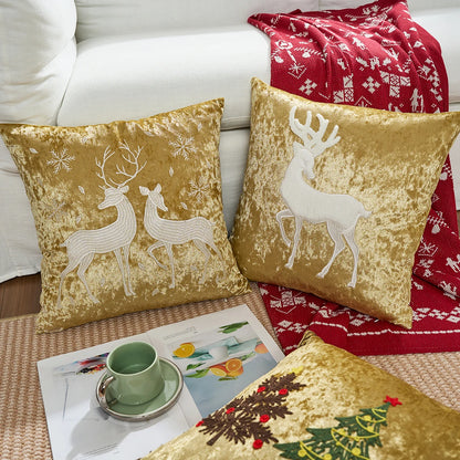 Gold Holiday Throw Pillow Cover 18×18