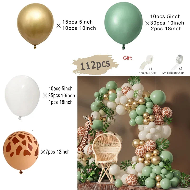 Jungle Safari Green Balloon Arch Kit