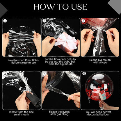 Large transparent Bobo balloons 3/5Pcs