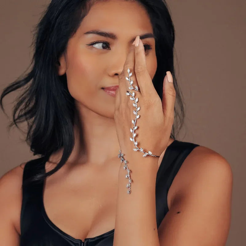 Hand Palm Bracelet adjustablecubic Zircon