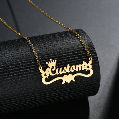 Custom name necklaces personalized heart butterfly
