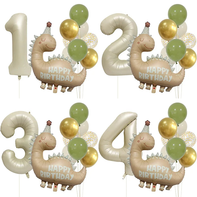 Caramel Colored Dinosaur  Balloon Set