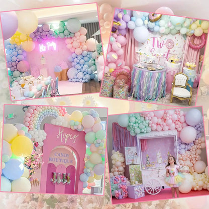 200PCS Macaron Foil Balloon Garland Set