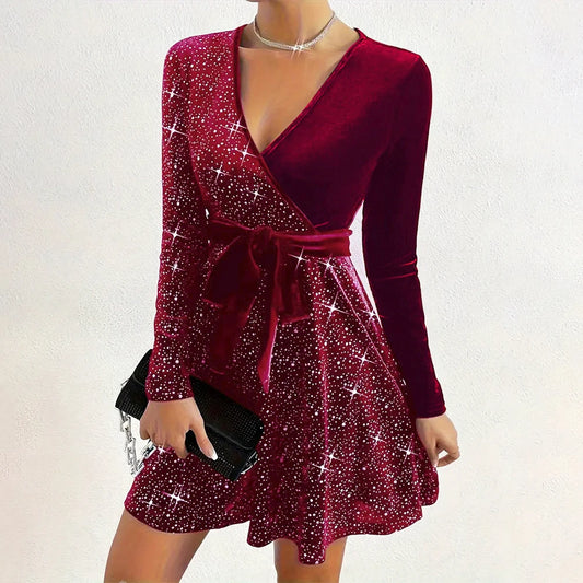 Rama Velvet Sequin Mini Dress