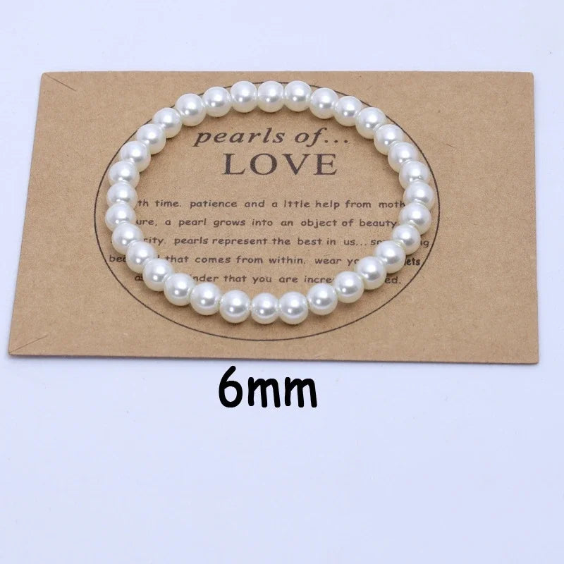 Girth Elastic Bracelet 5-10mm Imitation Pearl 18cm