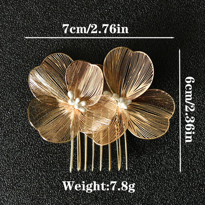 Flower hair jewelry Pearl Crystal