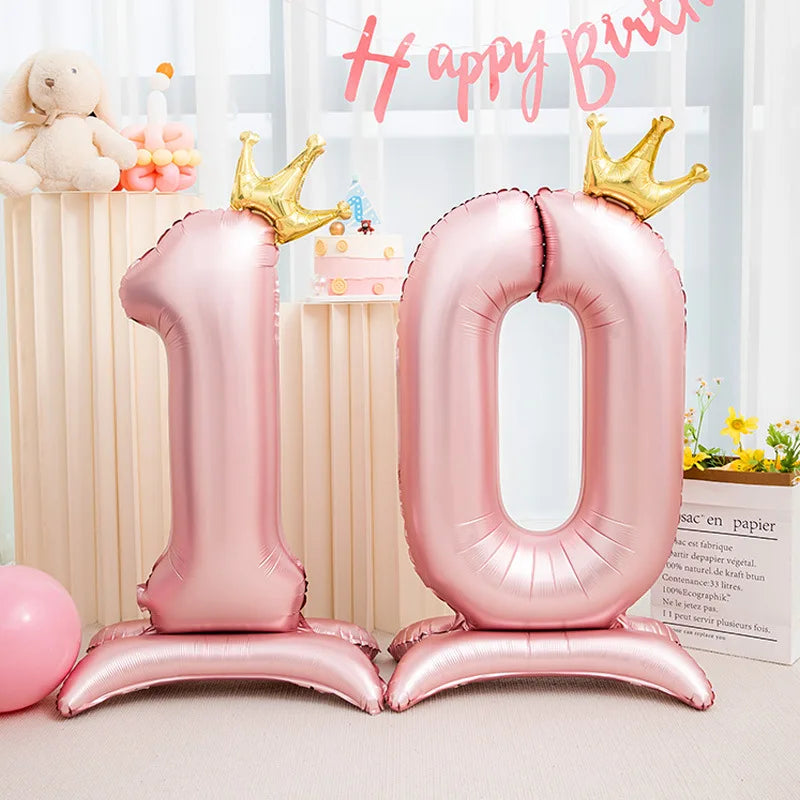 Crown pink foil balloon number 42inch